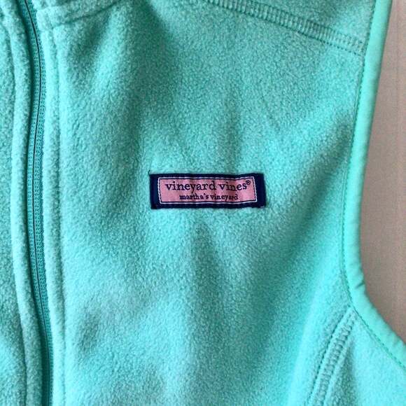 Vineyard Vines Mint Colored Fleece Vest Size XXS - Picture 3 of 7